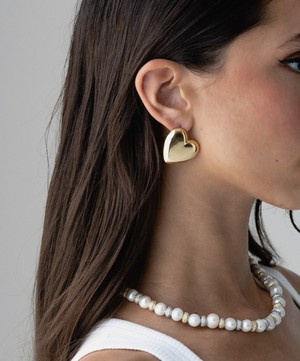 Martha Calvo - 14ct Gold-Plated Amor Stud Earrings image number 1