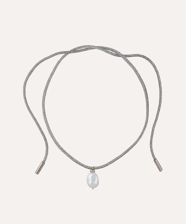 Martha Calvo - Silver Crystal Cord Necklace