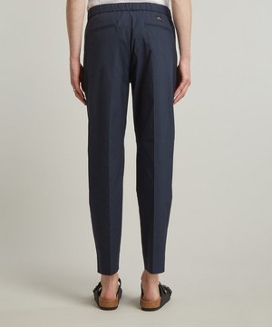 PS Paul Smith - Navy Pleated Cotton-Blend Trousers image number 3