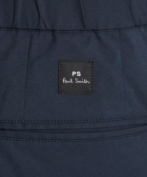 PS Paul Smith - Navy Pleated Cotton-Blend Trousers image number 4