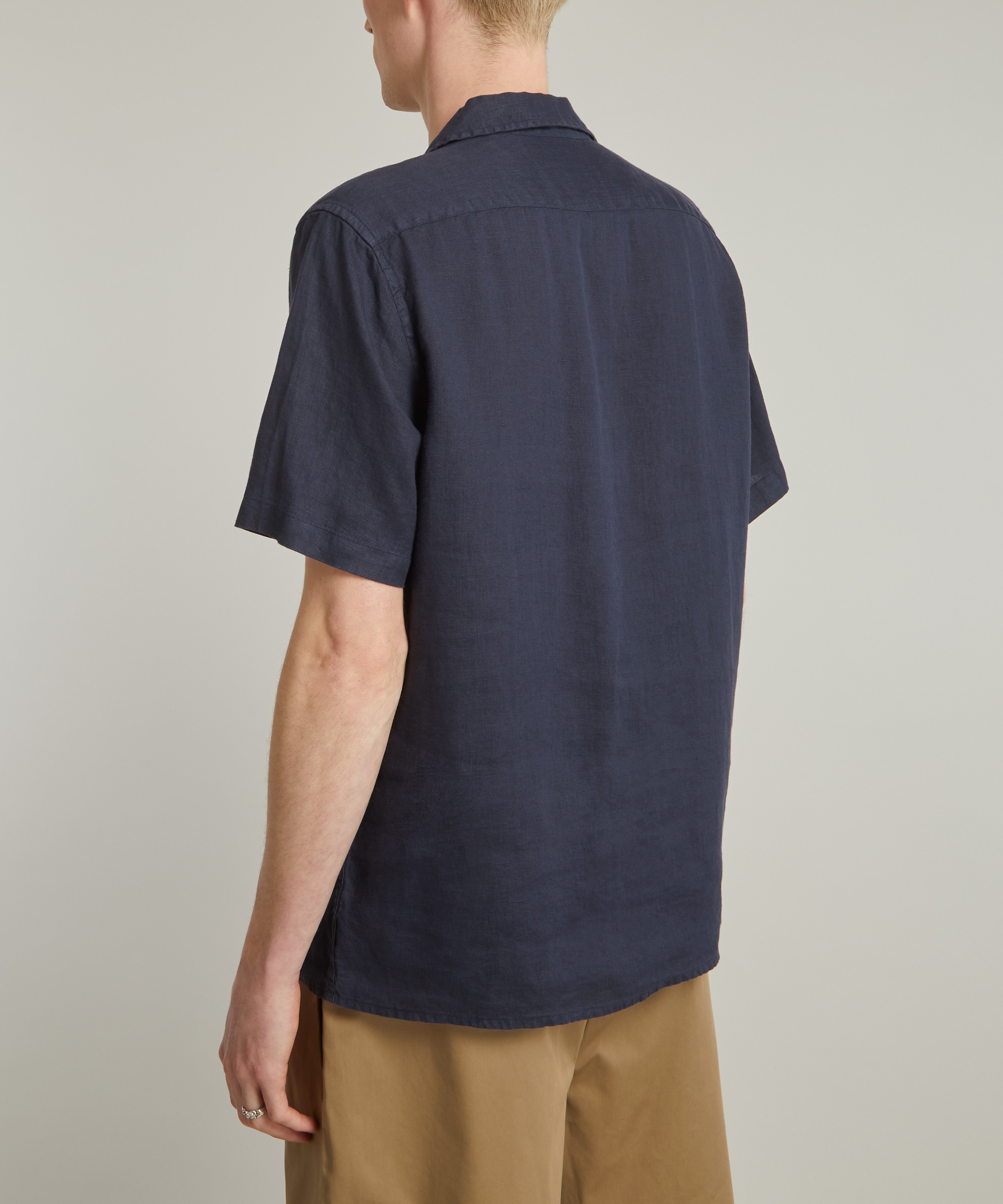 PS Paul Smith - Short-Sleeve Navy Linen Shirt image number 3