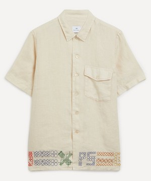 PS Paul Smith - Cross-Stitch Beige Linen Shirt image number 0