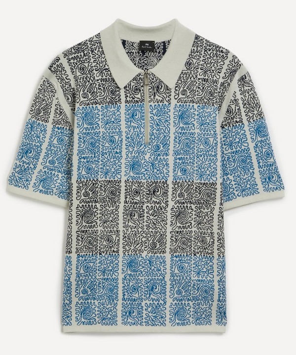 PS Paul Smith - Patterned Jacquard Knit Polo image number null