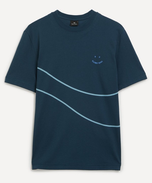 PS Paul Smith - Navy Cotton Happy Wave T-Shirt  image number null