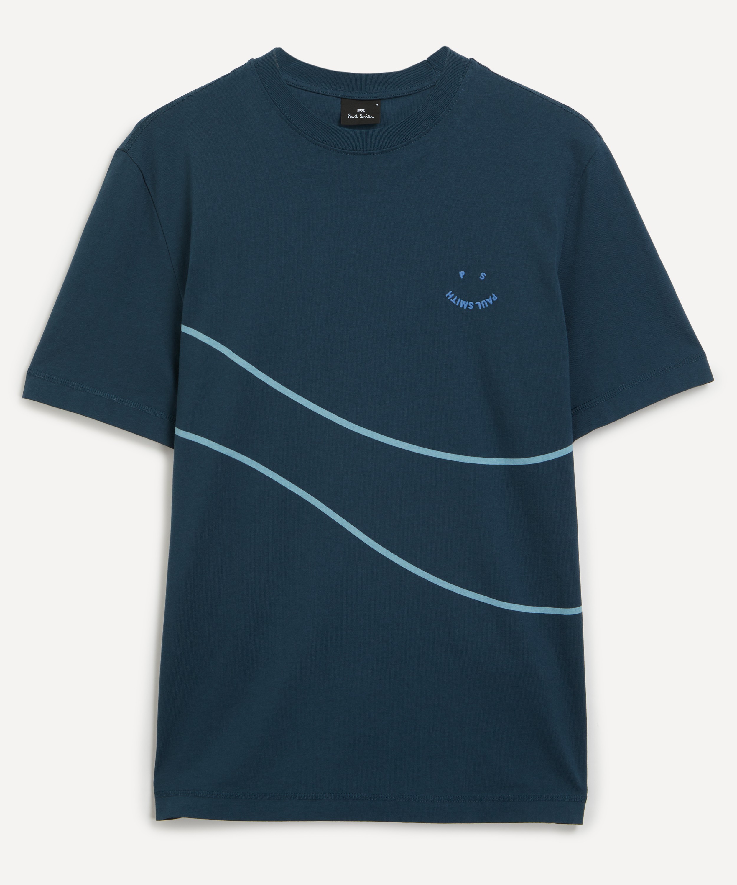PS Paul Smith - Navy Cotton Happy Wave T-Shirt  image number 0