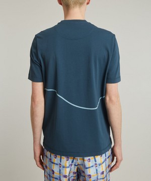 PS Paul Smith - Navy Cotton Happy Wave T-Shirt  image number 3