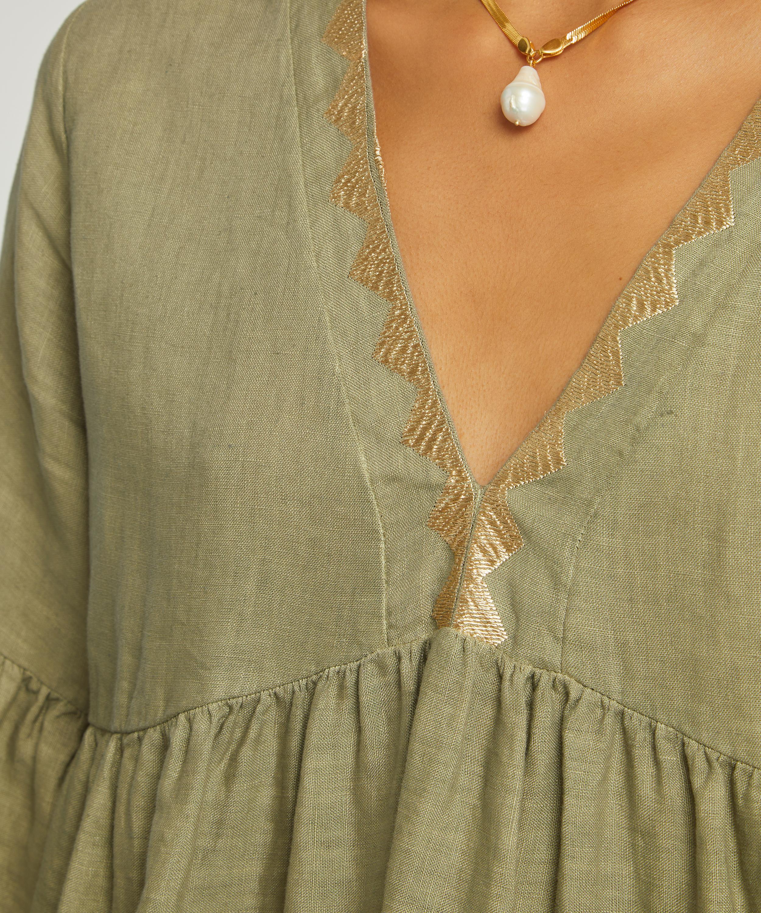 Kori - Linen Feathers Mini Dress image number 4