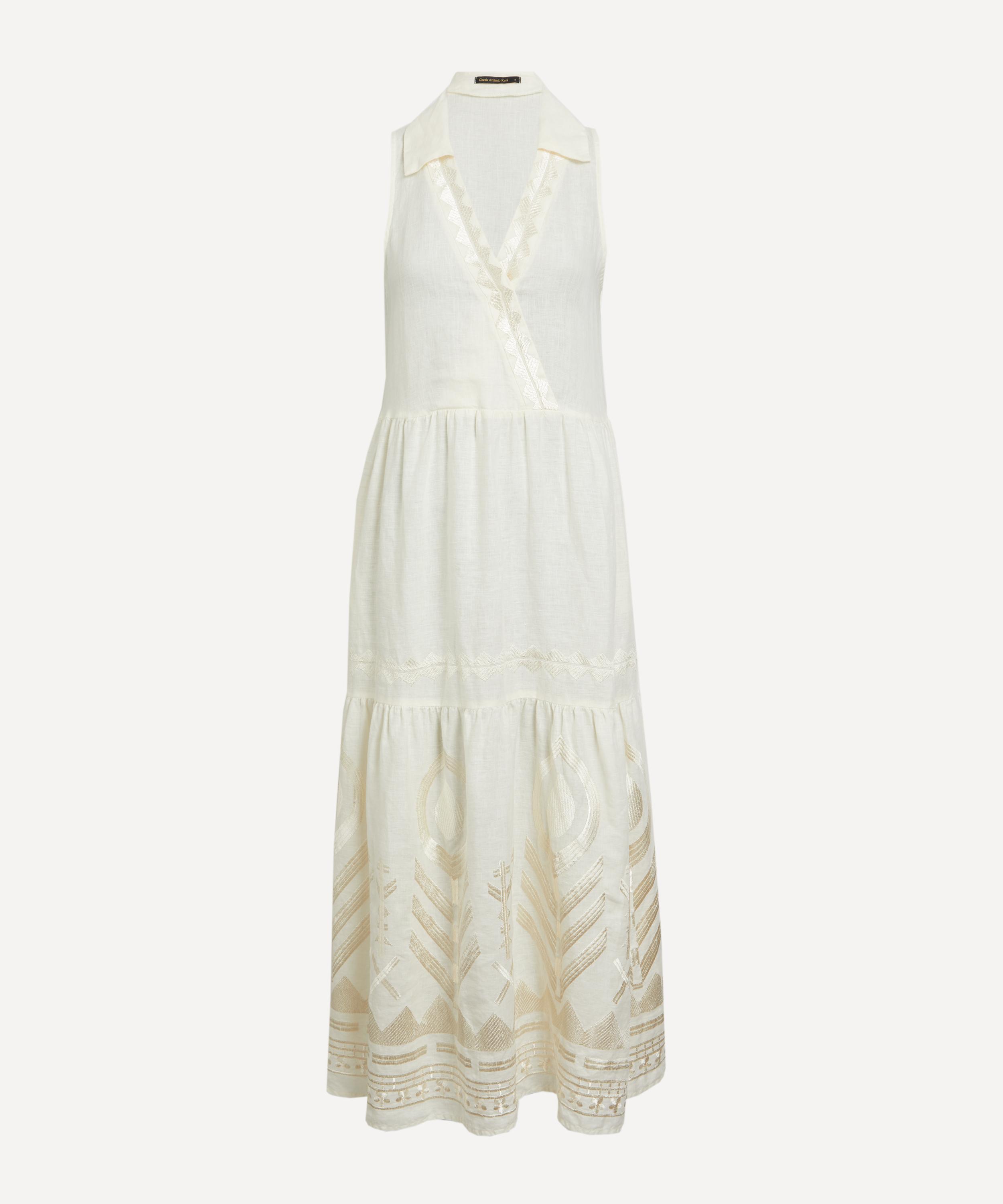 Kori - Linen Feathers Long Sleeveless Dress image number 0