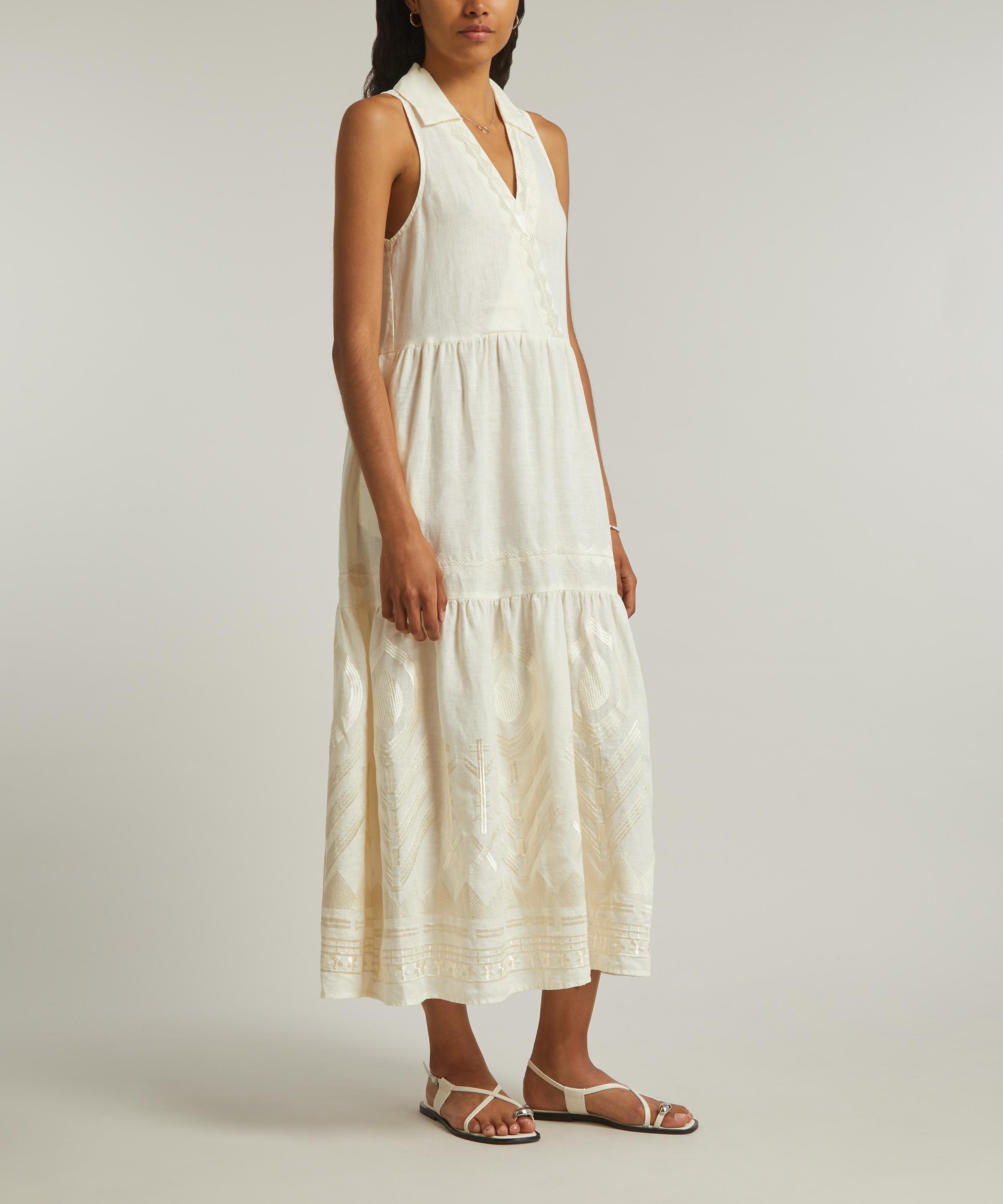 Kori - Linen Feathers Long Sleeveless Dress image number 2