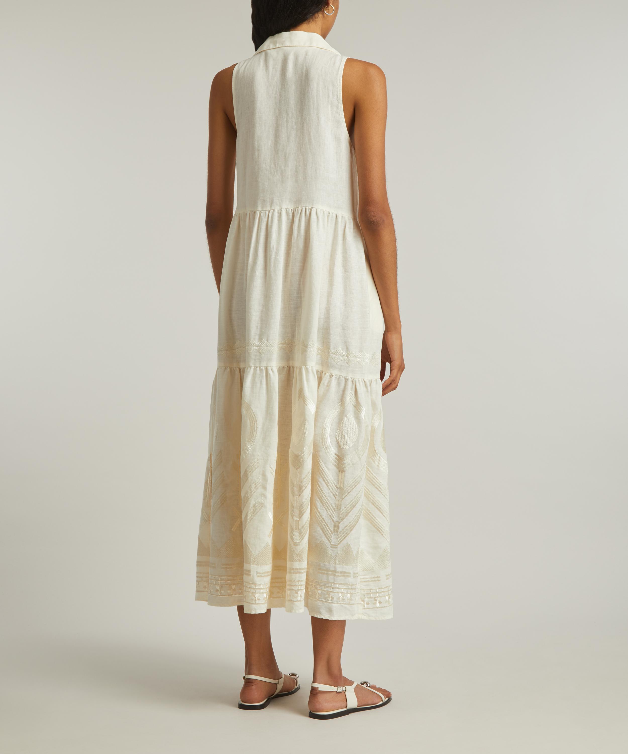 Kori - Linen Feathers Long Sleeveless Dress image number 3