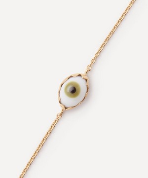 Grainne Morton - 18ct Gold-Plated Green Eye Bracelet image number 1