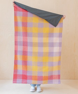 The Tartan Blanket Co. - Lilac Gradient Gingham Small Picnic Blanket image number 1