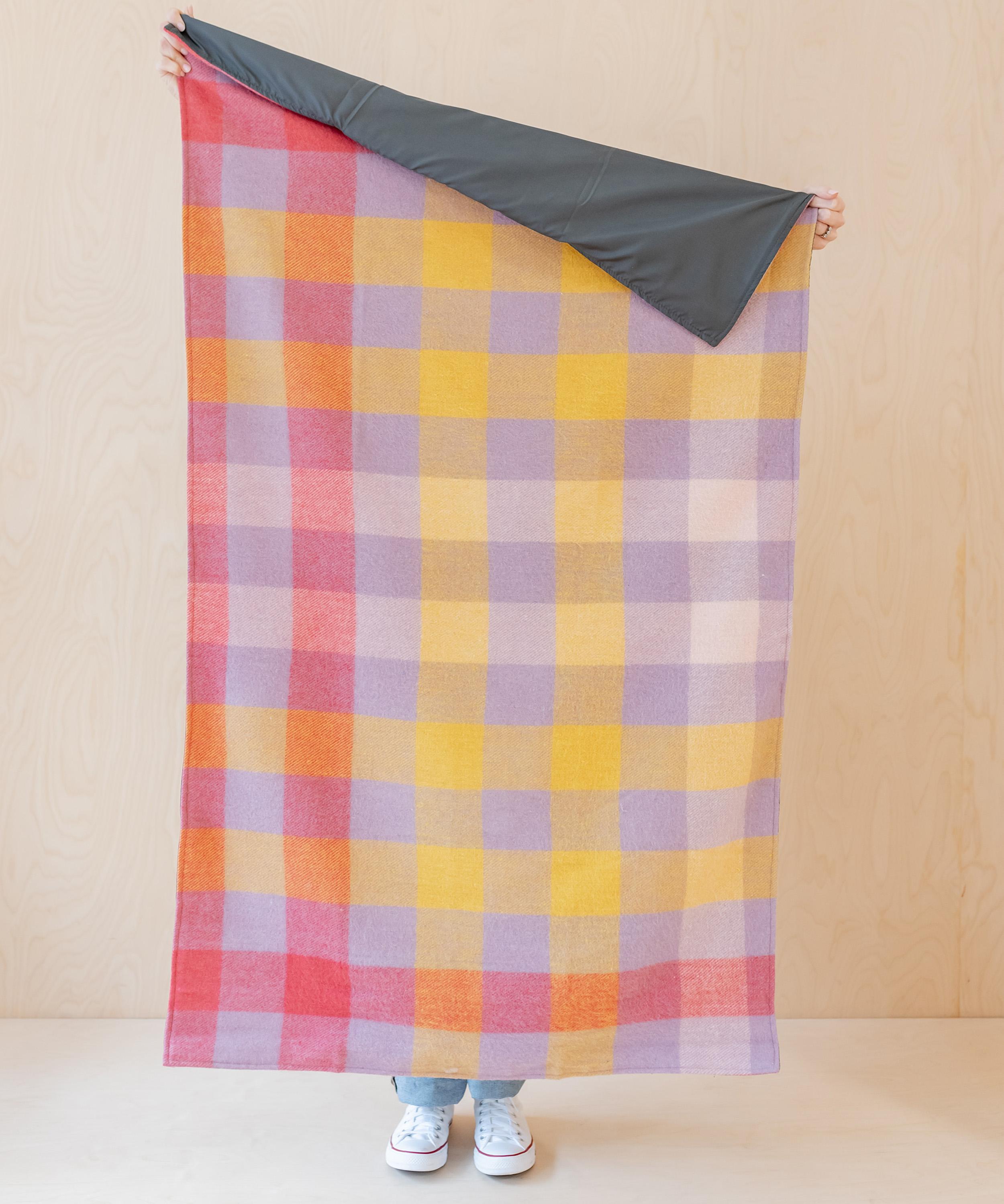 The Tartan Blanket Co. - Lilac Gradient Gingham Small Picnic Blanket image number 1