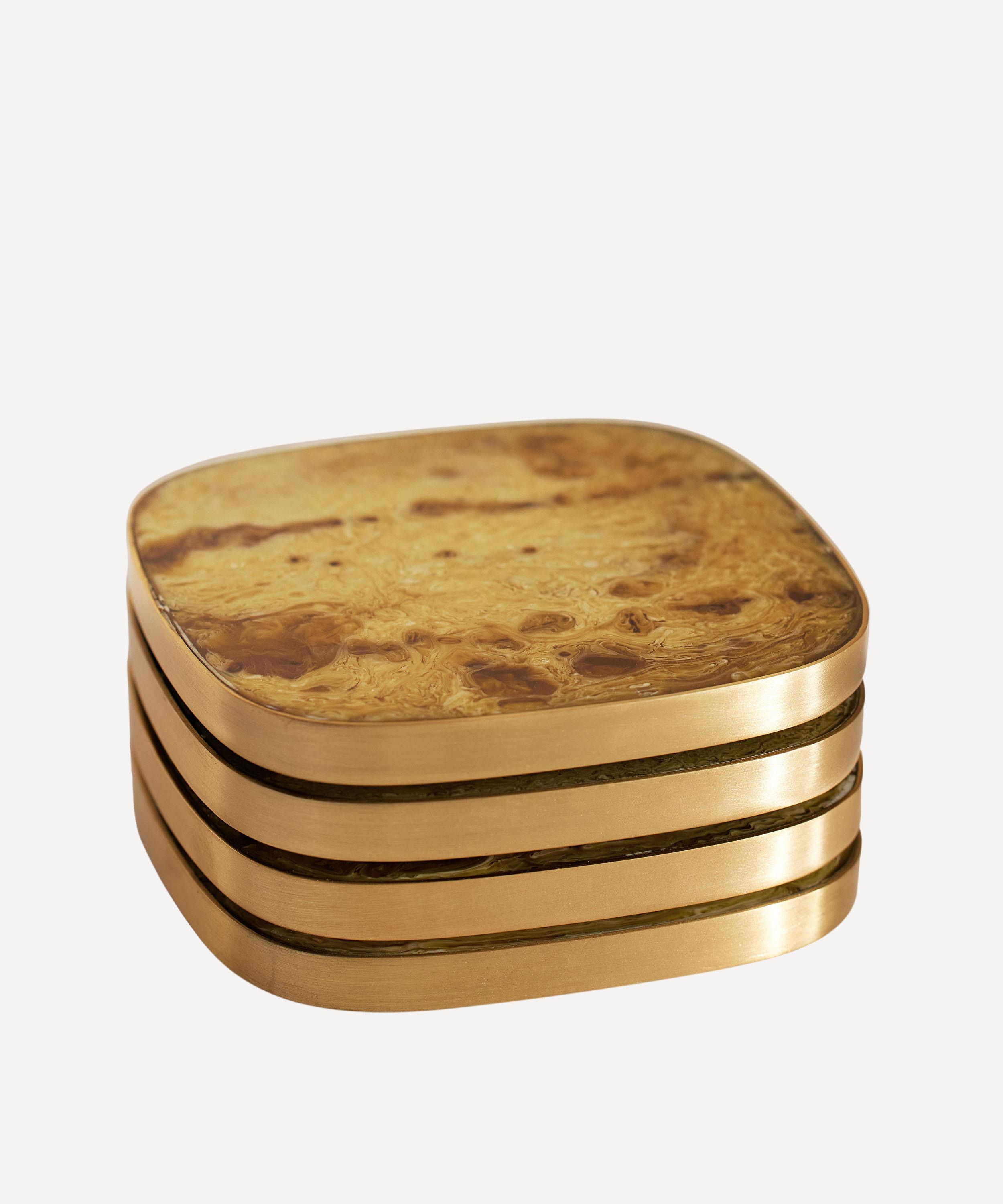 Soho Home - Bodiam Resin and Brass Coasters Set of Four image number 0