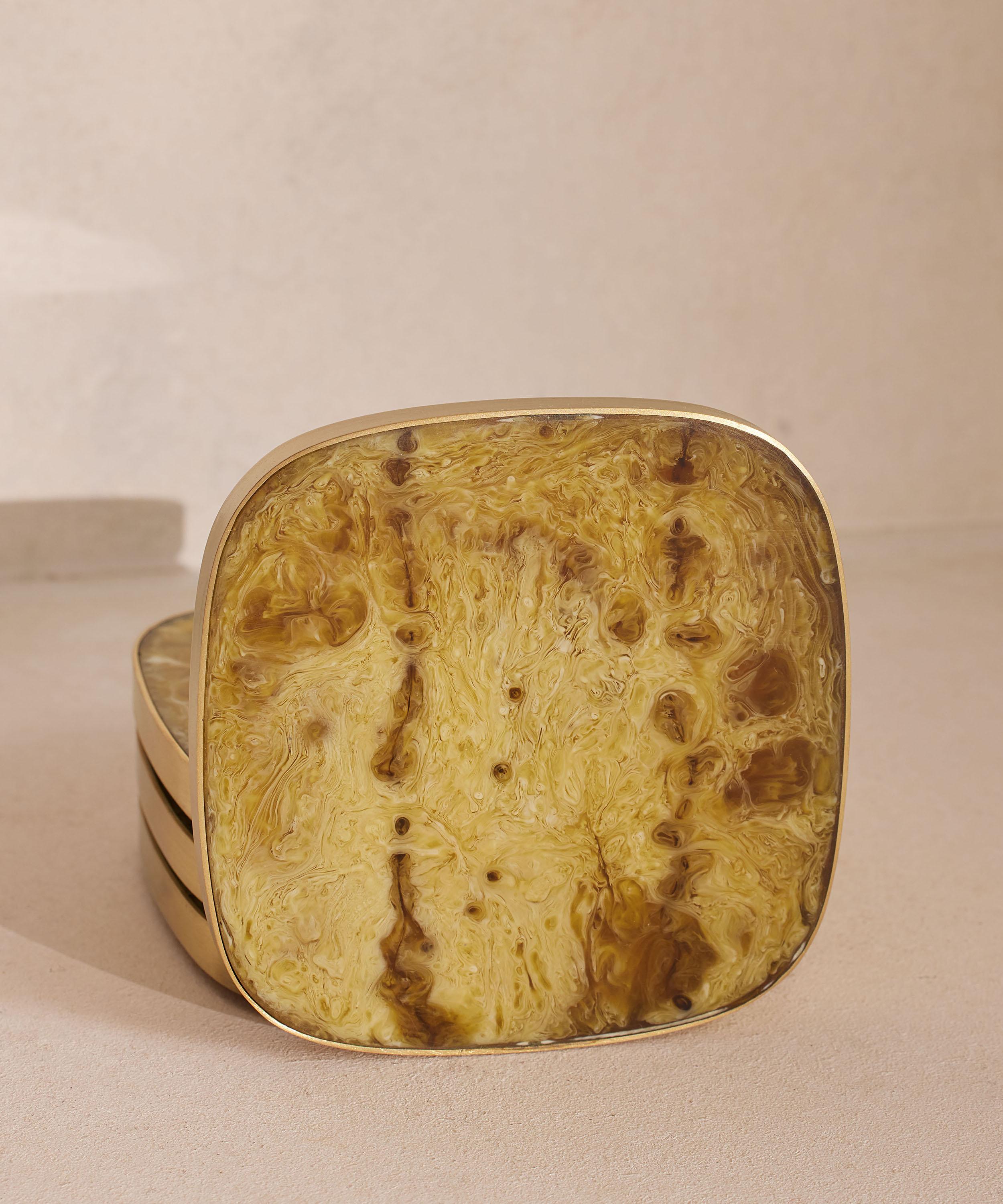 Soho Home - Bodiam Resin and Brass Coasters Set of Four image number 2