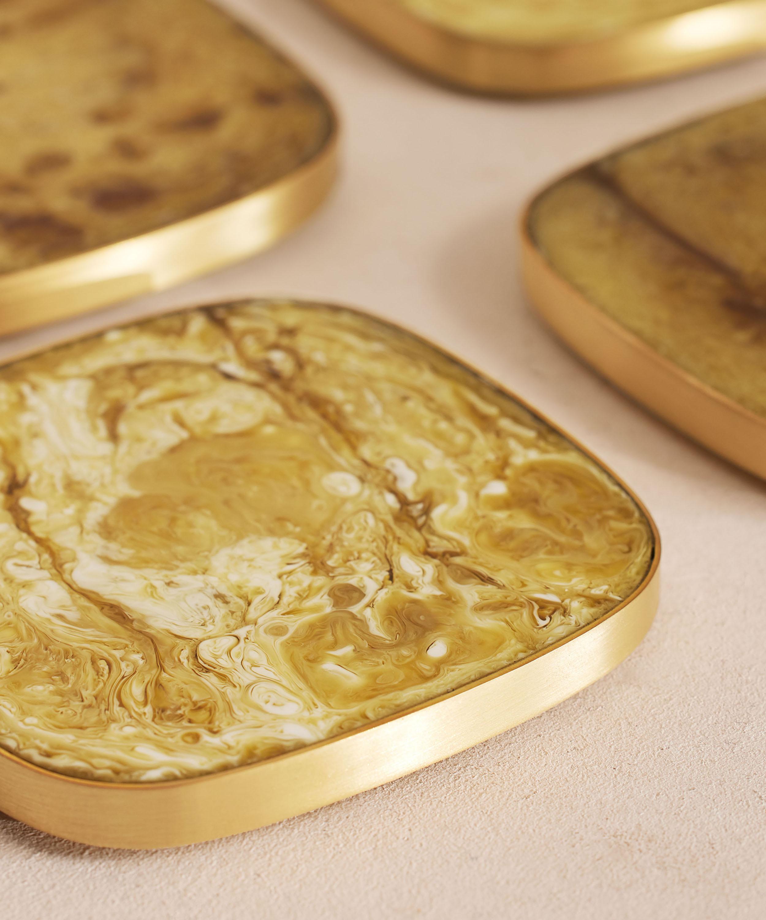 Soho Home - Bodiam Resin and Brass Coasters Set of Four image number 3