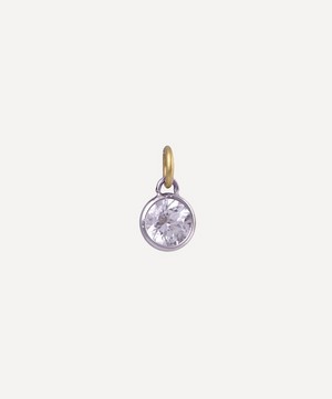 Atelier VM - 18ct Gold L’Essenziale Mantra White Diamond Charm image number 0