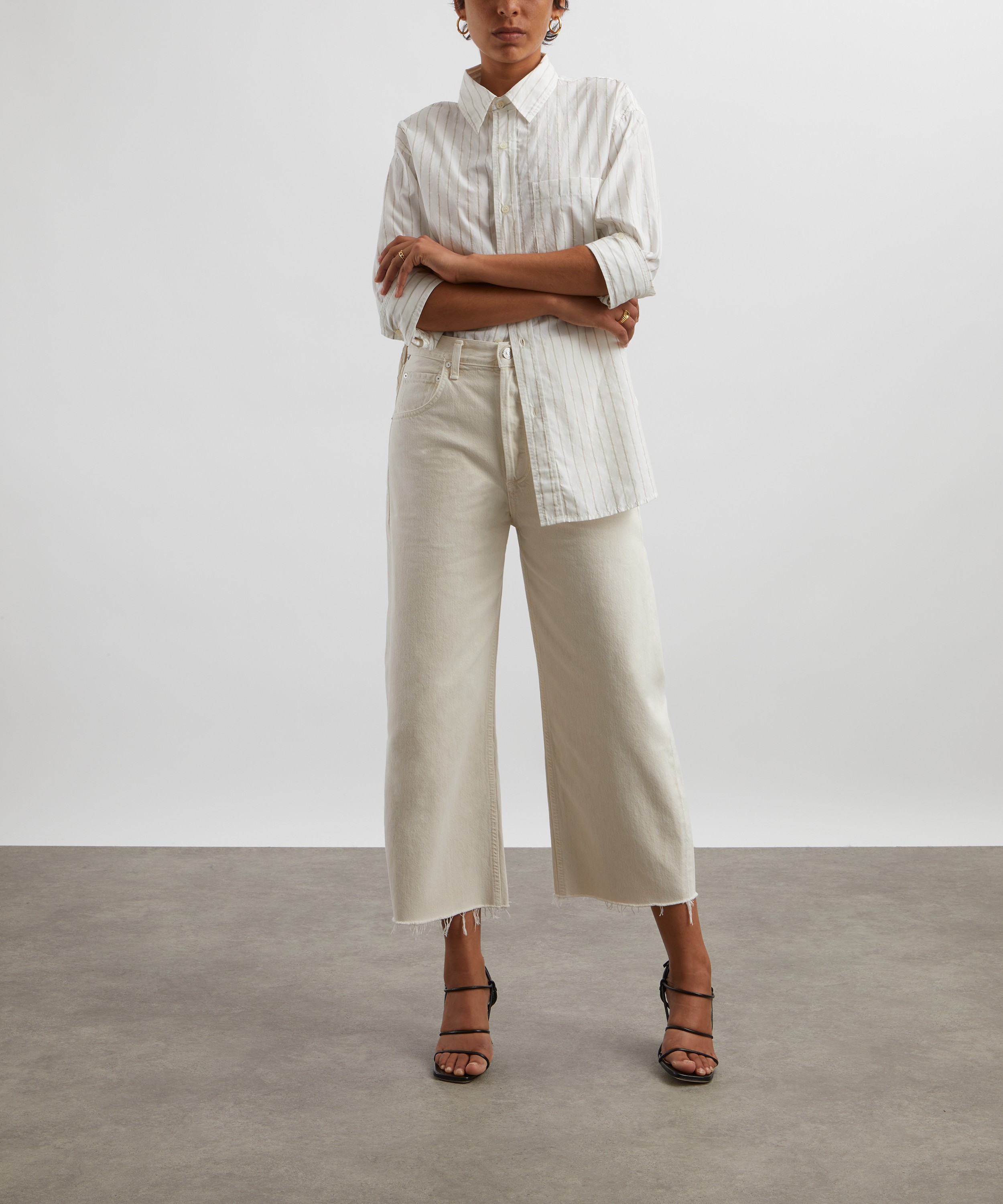 Citizens of Humanity - Ayla Raw Hem Crop Jeans in Twill image number 1