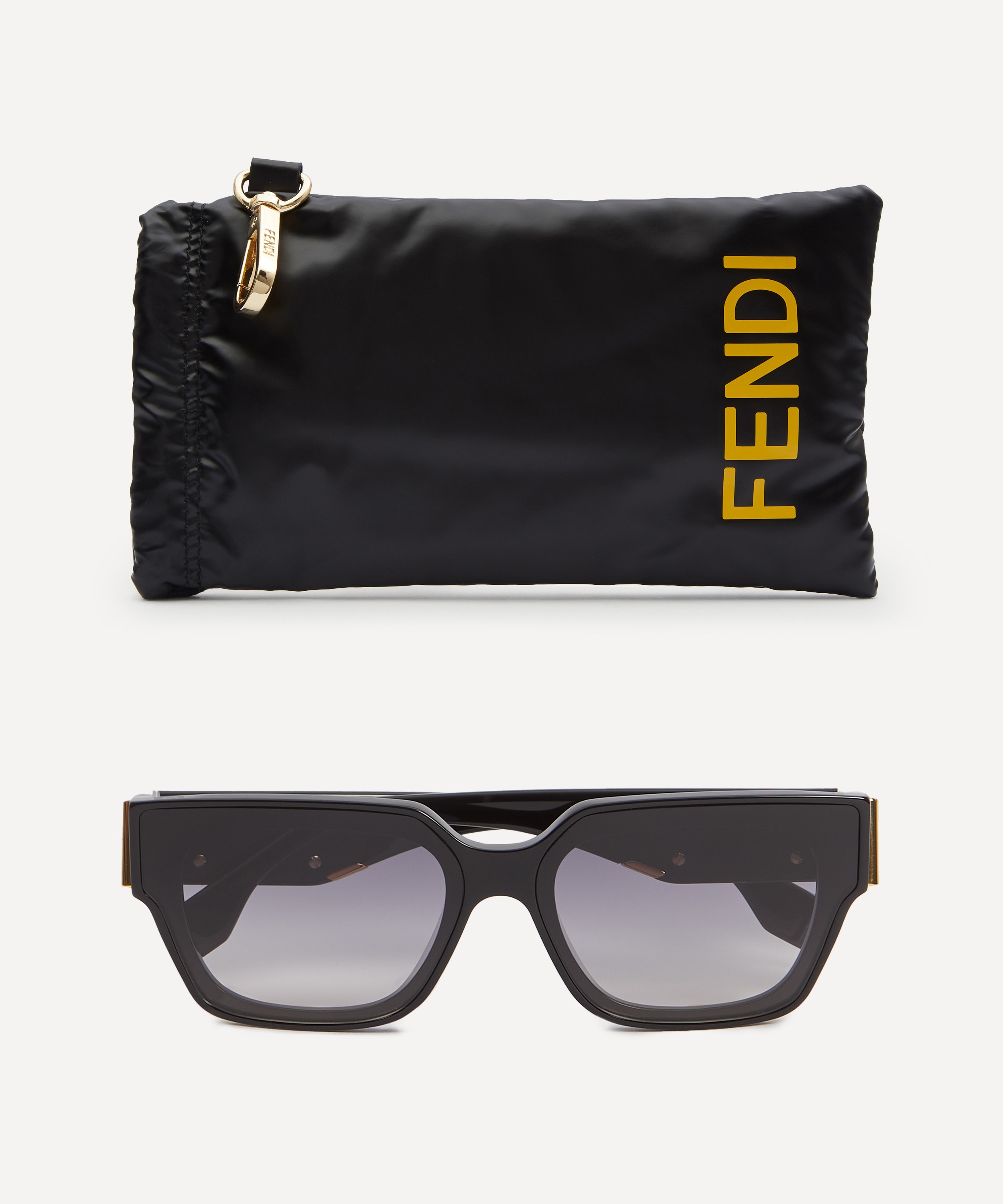 Fendi - Angular Black Acetate Sunglasses image number 4