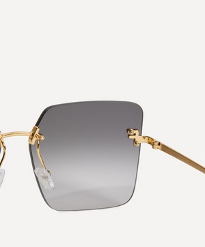 Fendi - Oversized Butterfly Metal Sunglasses image number 2