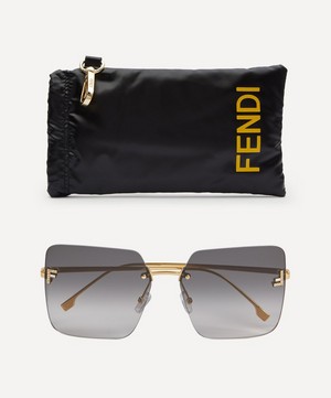 Fendi - Oversized Butterfly Metal Sunglasses image number 3