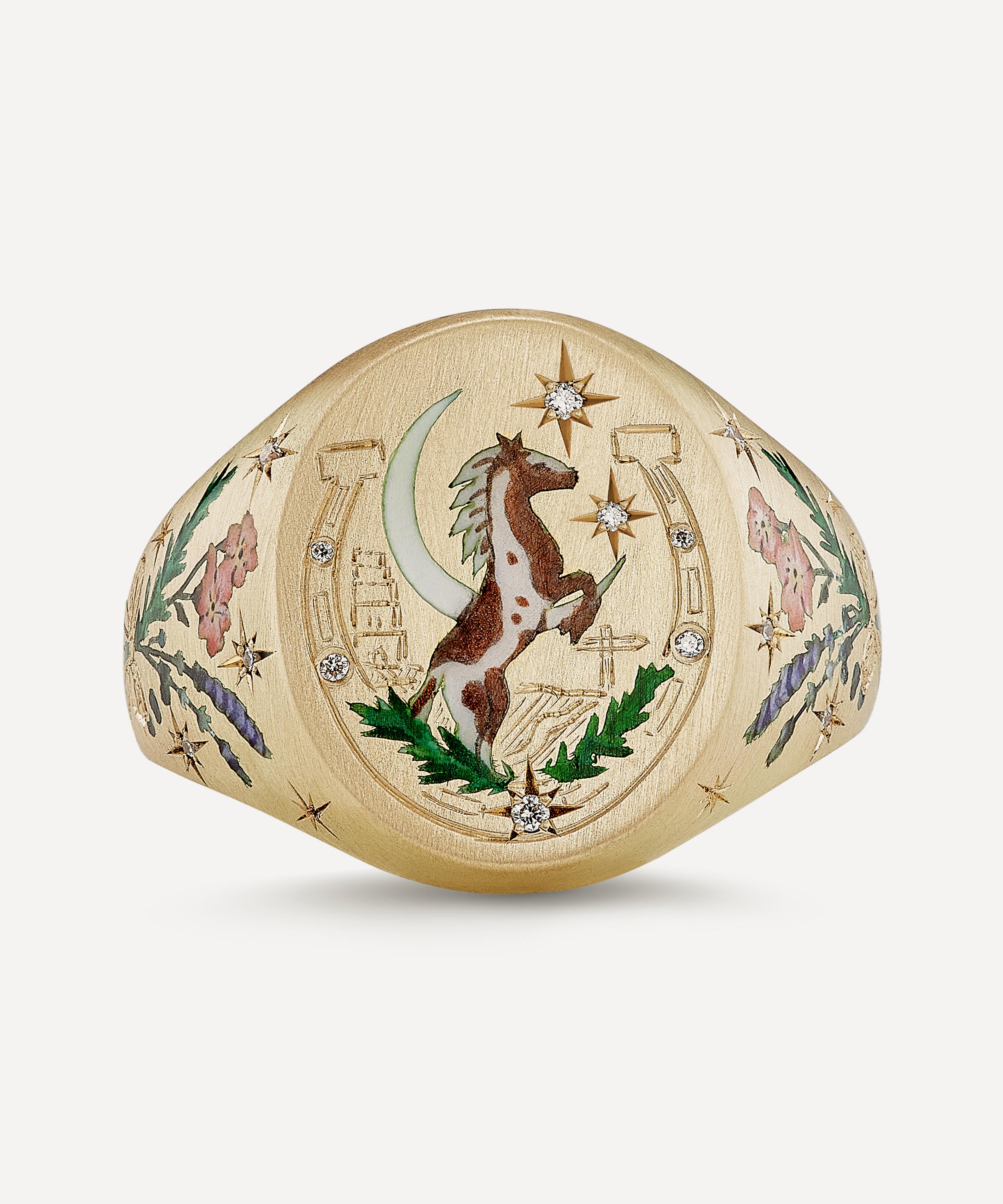 Cece Jewellery - 18ct Gold A Traveller’s Tale Signet Ring image number 