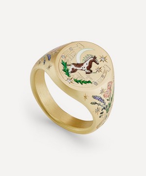 Cece Jewellery - 18ct Gold A Traveller’s Tale Signet Ring image number 1