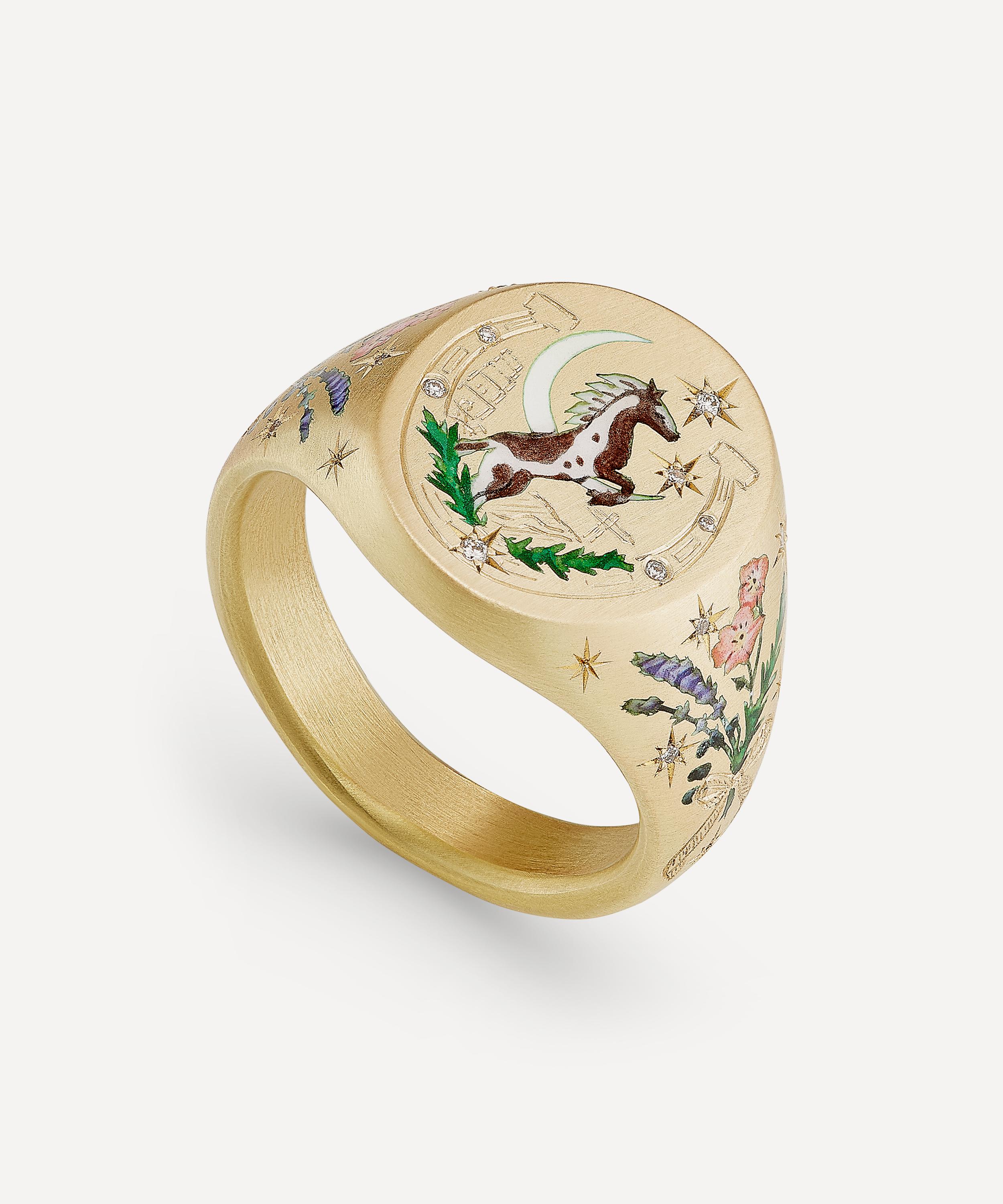 Cece Jewellery - 18ct Gold A Traveller’s Tale Signet Ring image number 