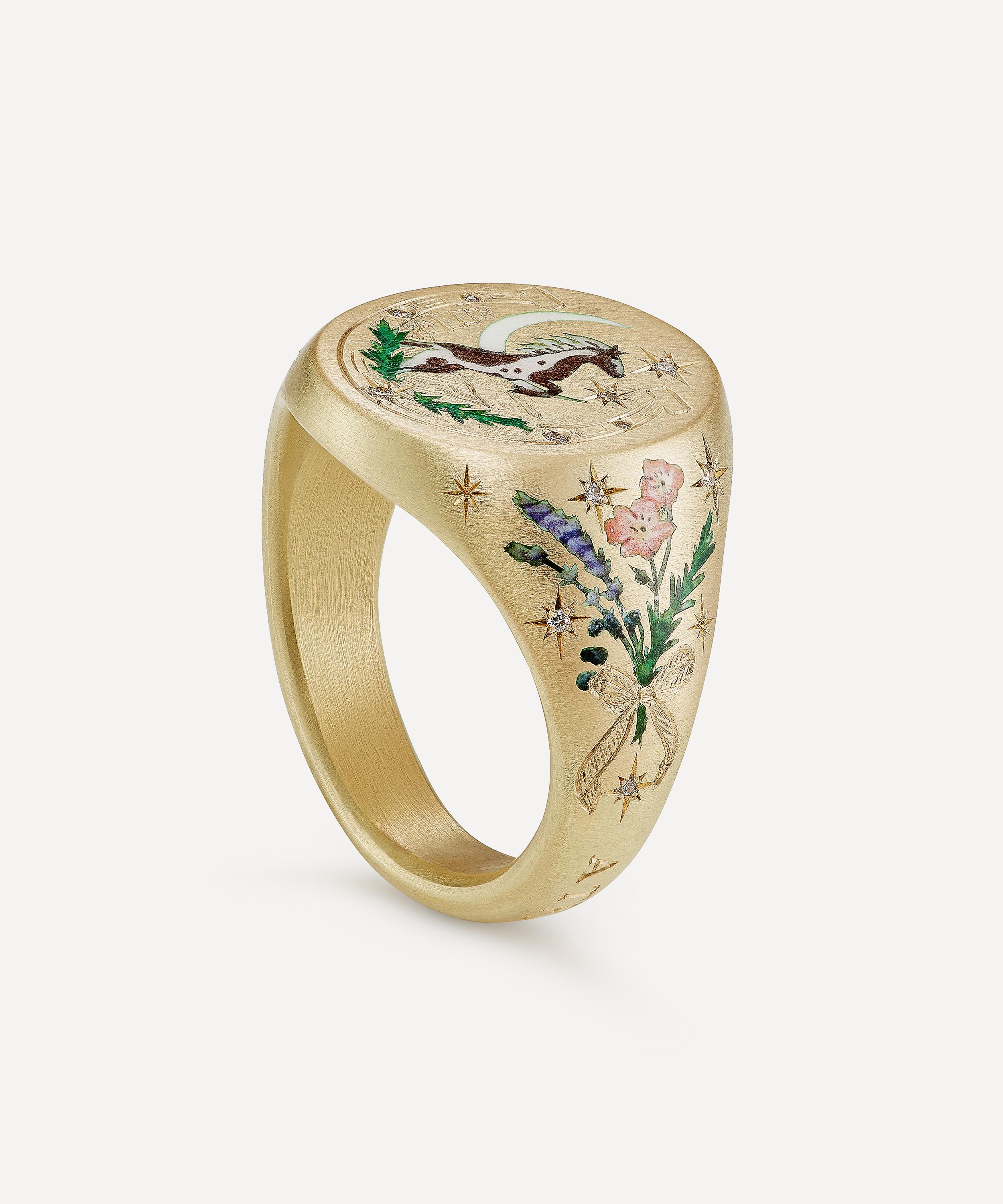 Cece Jewellery - 18ct Gold A Traveller’s Tale Signet Ring image number 