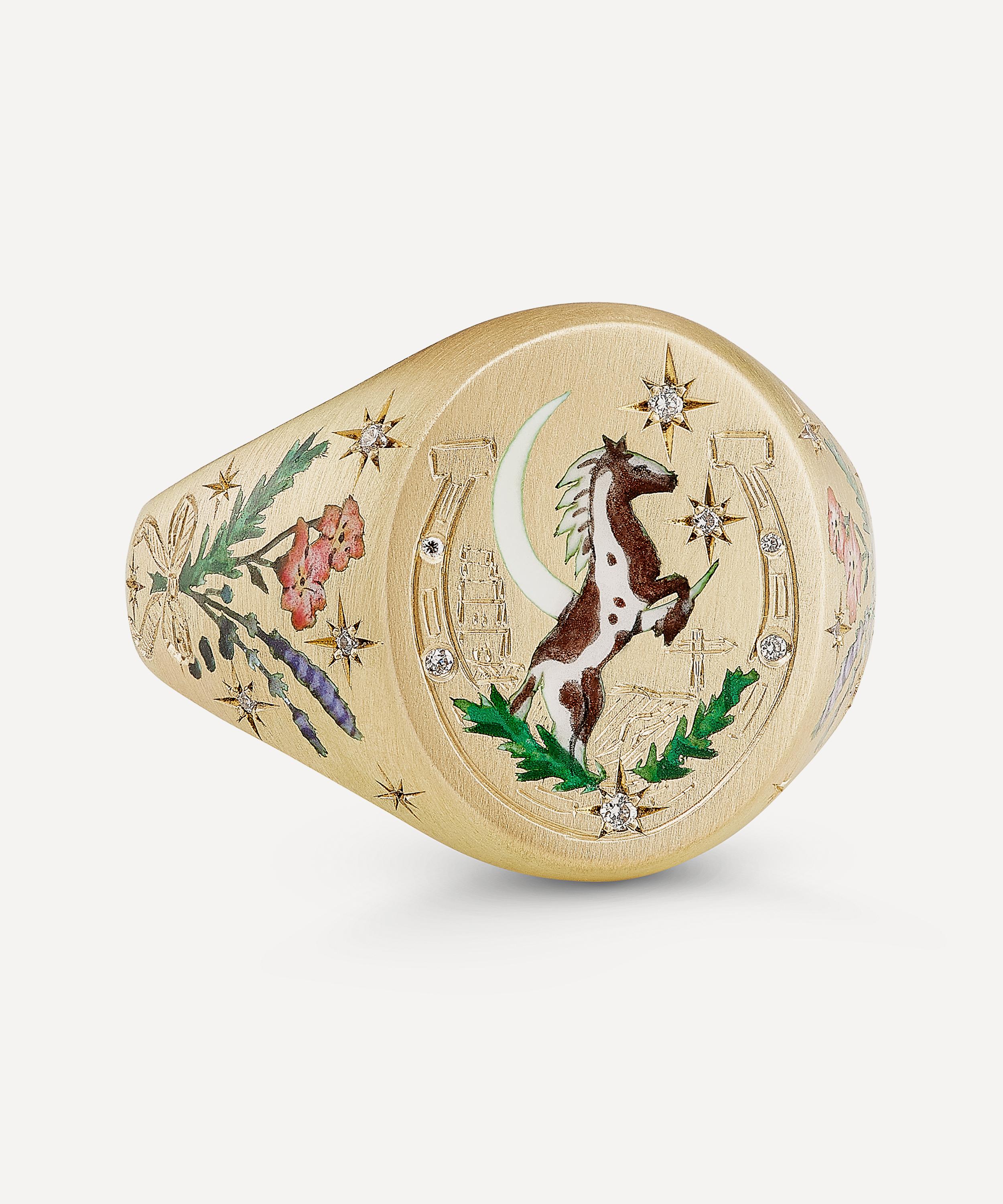 Cece Jewellery - 18ct Gold A Traveller’s Tale Signet Ring image number 