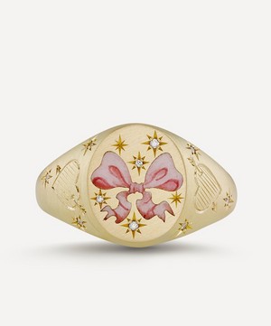 Cece Jewellery - 18ct Gold Pretty N’ Pink Signet Ring image number 0