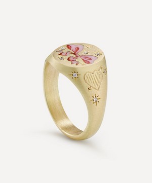 Cece Jewellery - 18ct Gold Pretty N’ Pink Signet Ring image number 2