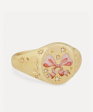 Cece Jewellery - 18ct Gold Pretty N’ Pink Signet Ring image number 3