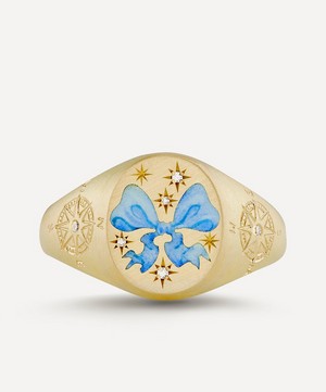 Cece Jewellery - 18ct Gold Ahoy Sailor Signet Ring image number 0