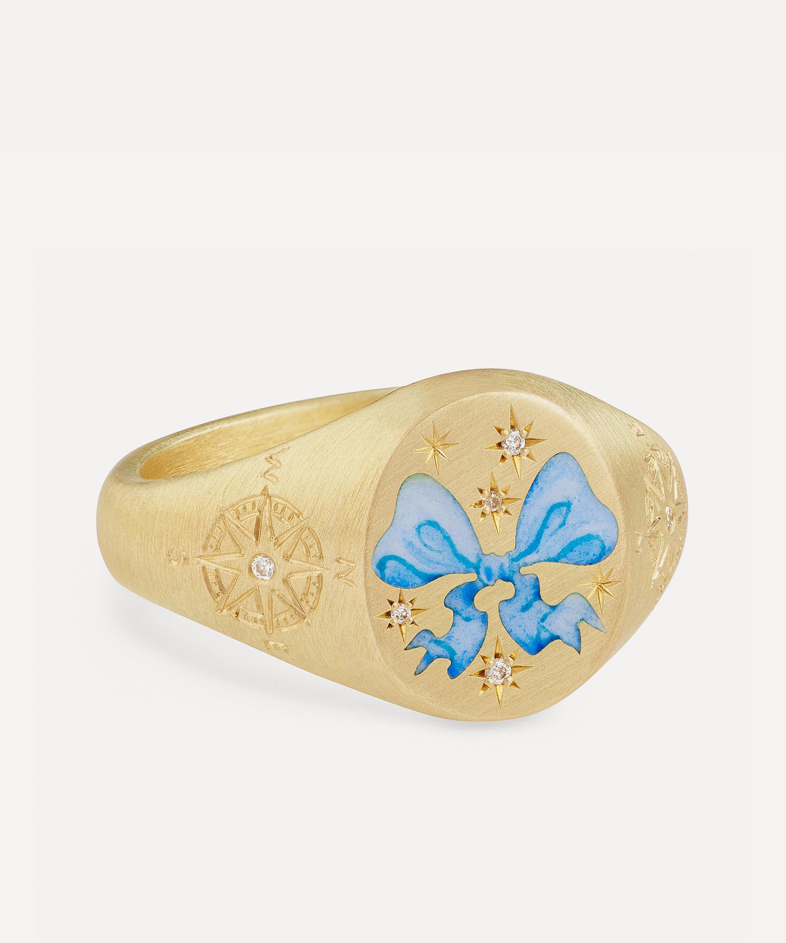 Cece Jewellery - 18ct Gold Ahoy Sailor Signet Ring image number 