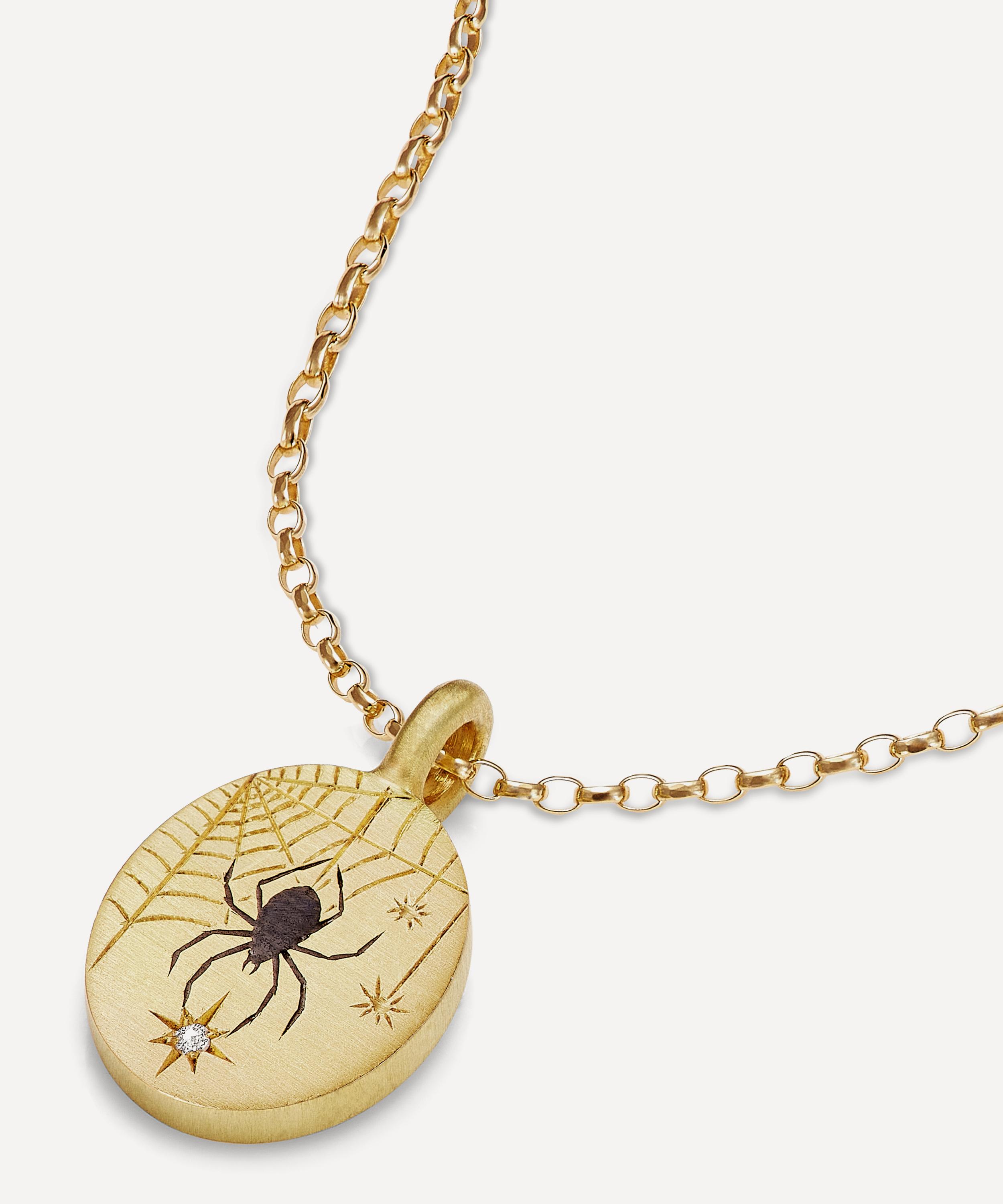 Cece Jewellery - 18ct Gold Spider and Diamond Pendant Necklace image number 1