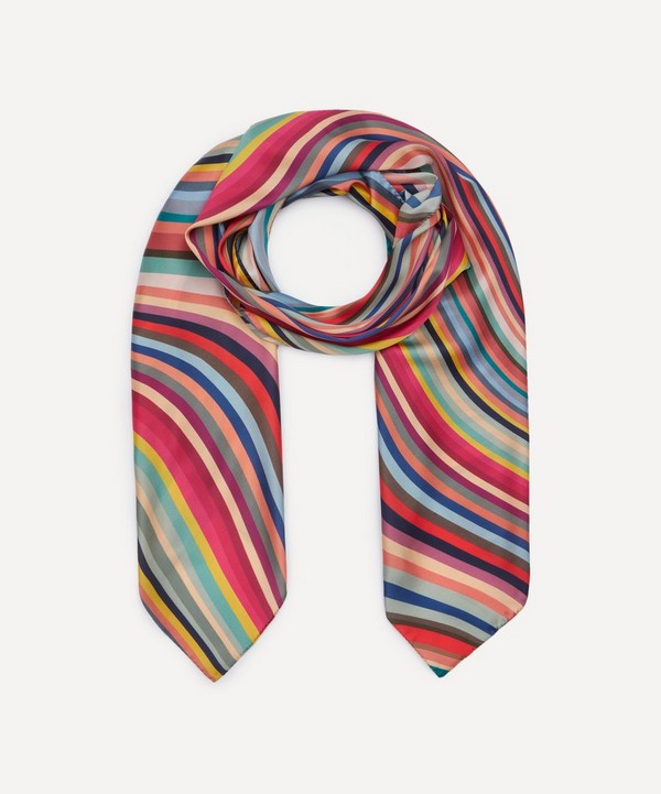 Paul Smith - Multicolour Swirl Square Silk Scarf image number null