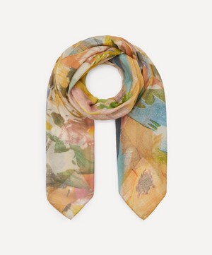 Paul Smith - Yellow Floral Collage Print Scarf image number 0