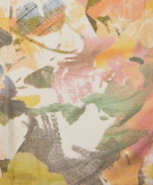 Paul Smith - Yellow Floral Collage Print Scarf image number 2
