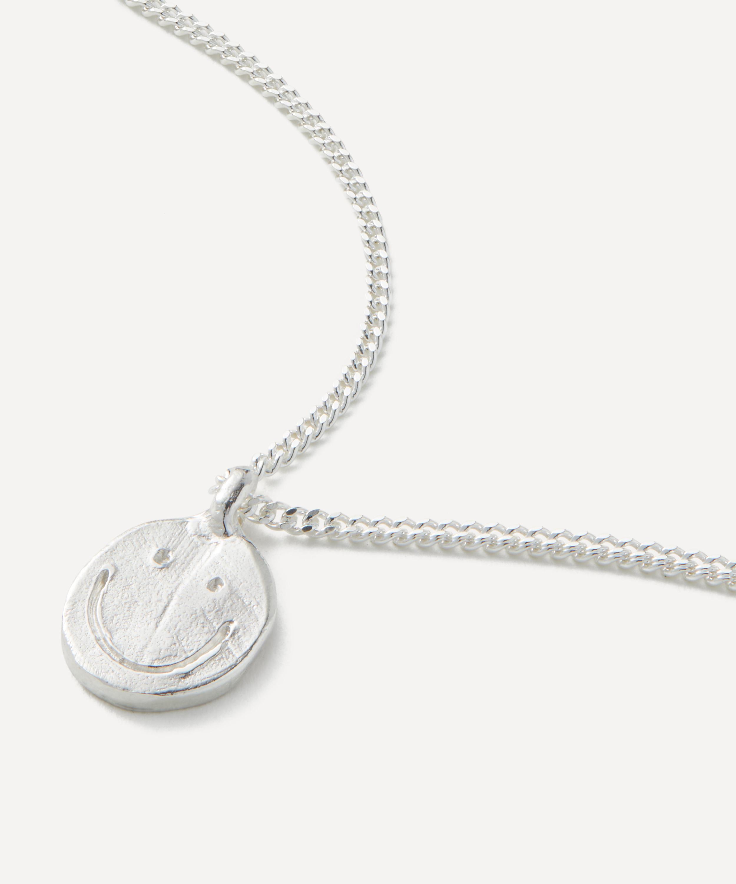 Seb Brown - Sterling Silver Happy Face Tag Pendant Necklace image number 0