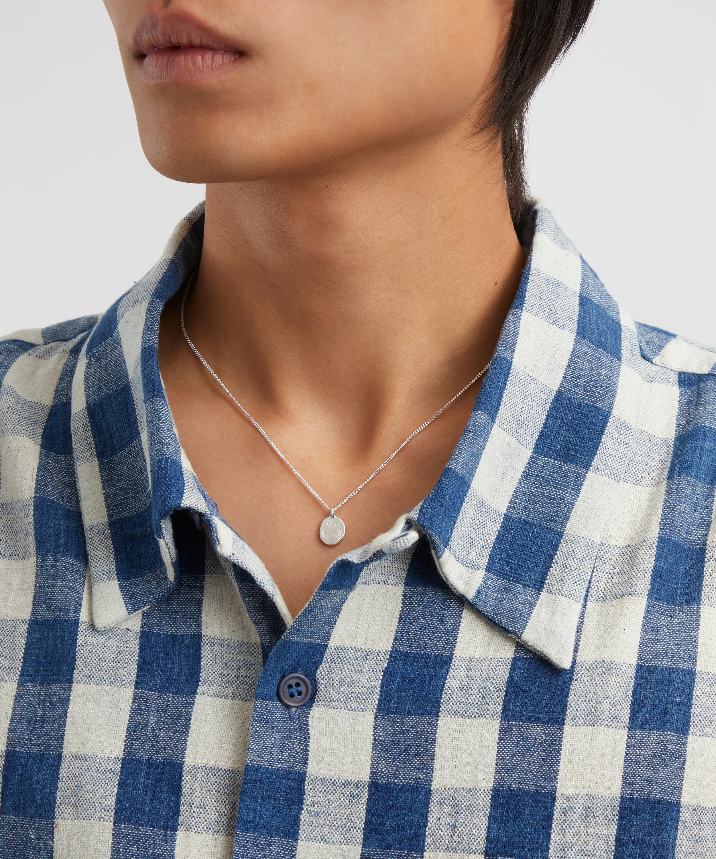 Seb Brown - Sterling Silver Happy Face Tag Pendant Necklace image number 1