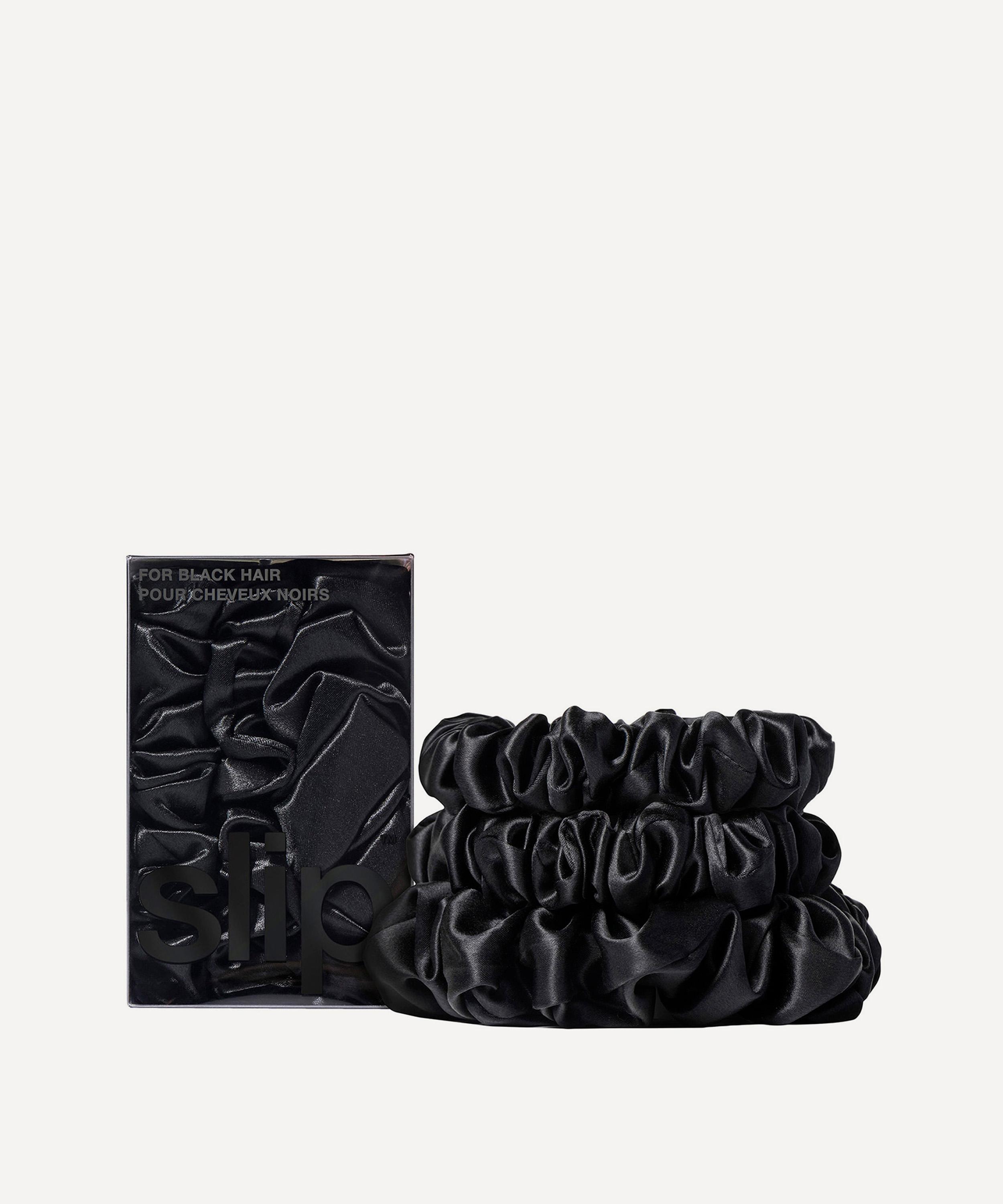 Slip - Back to Basics Black Silk Scrunchie Trio image number 0