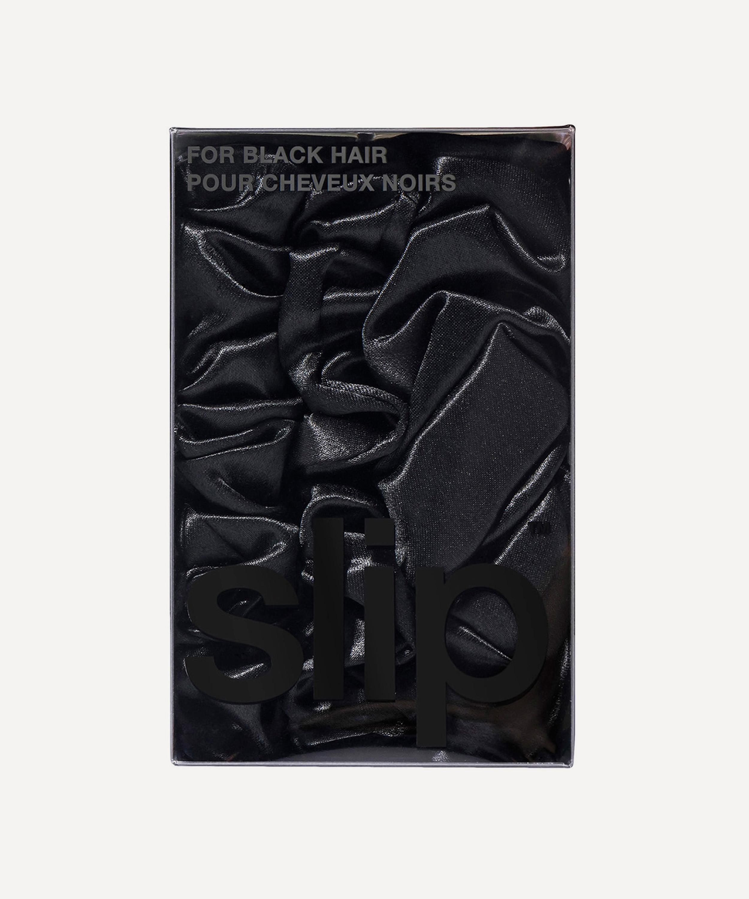 Slip - Back to Basics Black Silk Scrunchie Trio image number 2