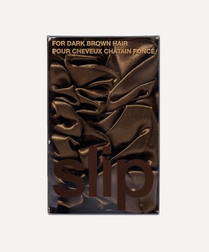 Slip - Back to Basics Dark Brown Silk Scrunchie Trio image number 2