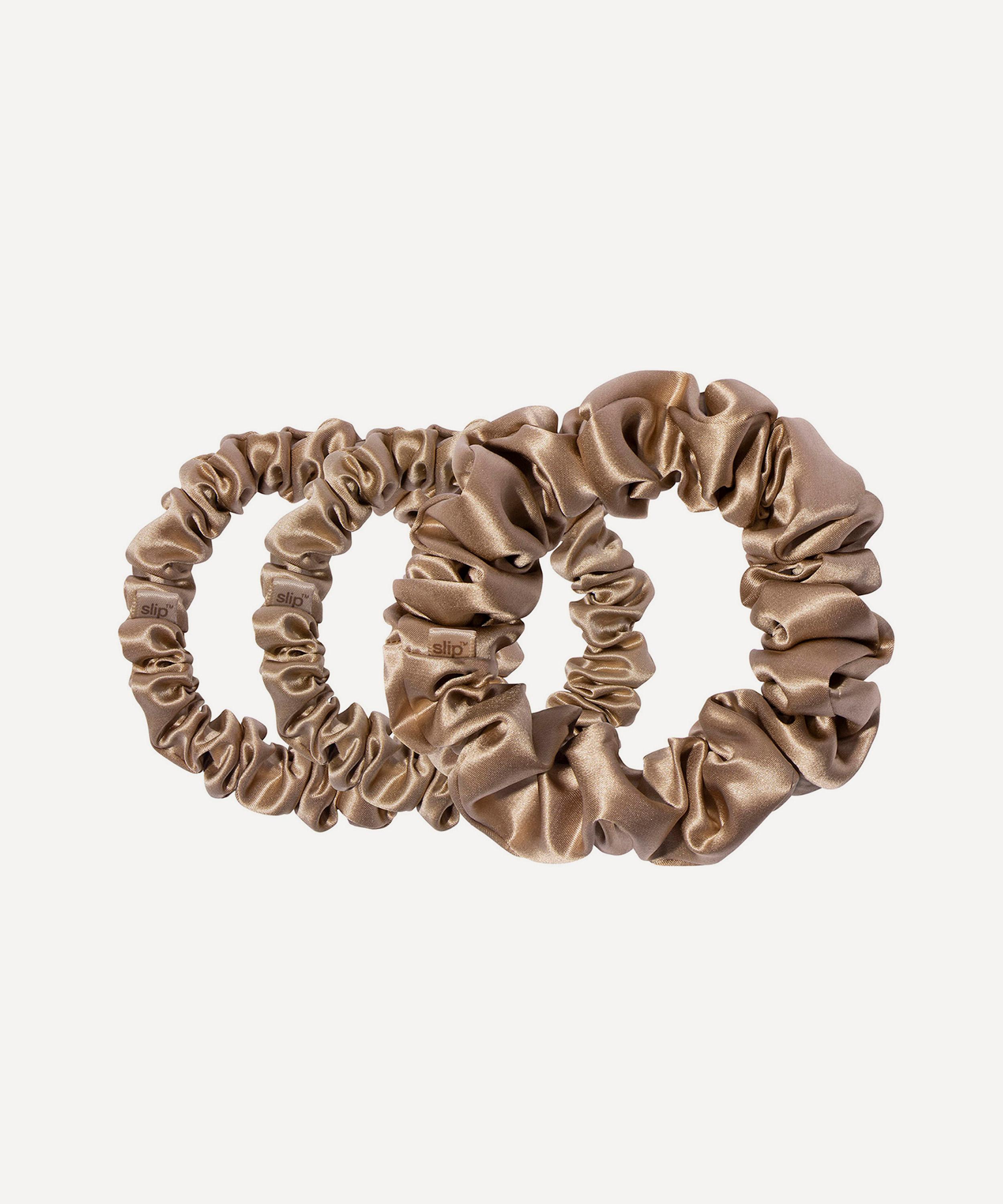 Slip - Back to Basics Light Brown Skinny Silk Scrunchies image number 1