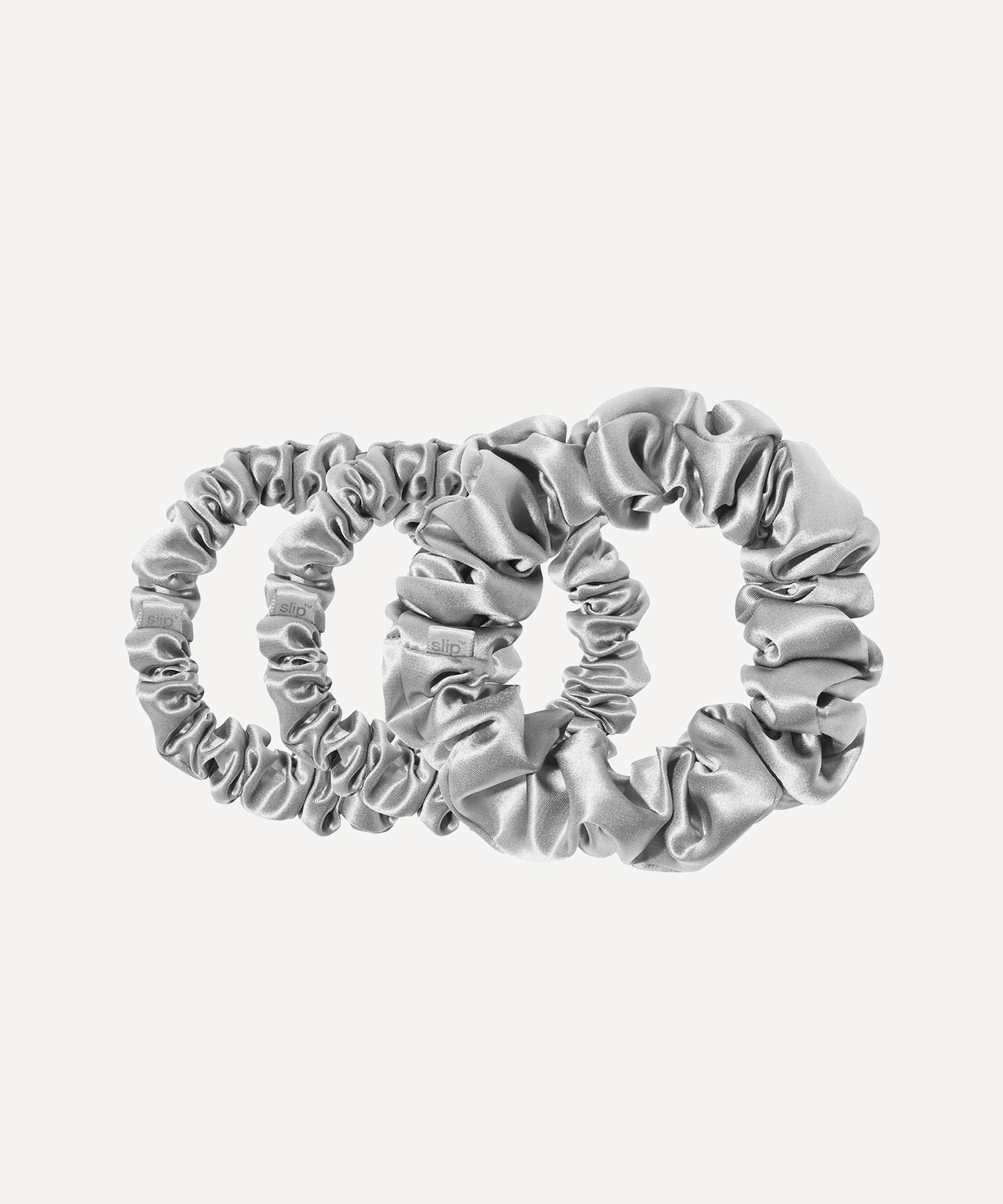 Slip - Back to Basics Silver Silk Scrunchie Trio image number 1