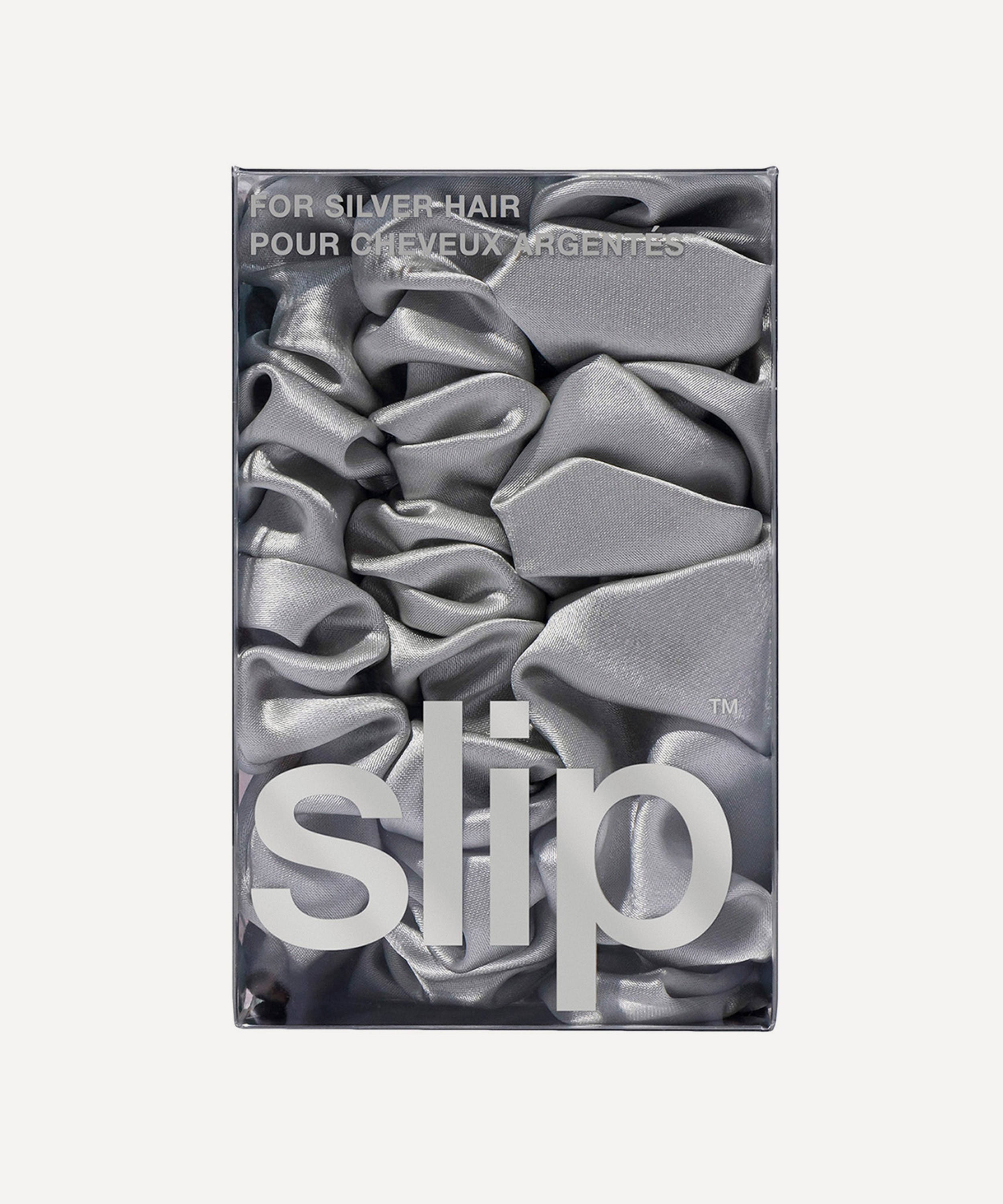 Slip - Back to Basics Silver Silk Scrunchie Trio image number 2