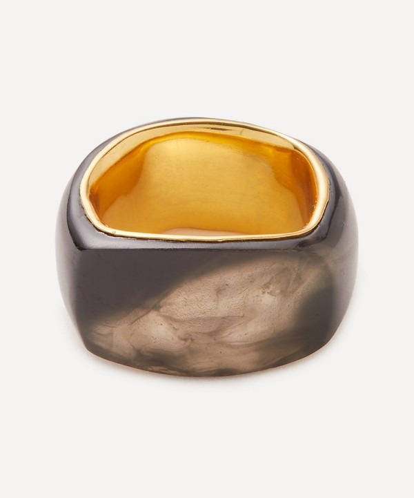 Completedworks - 14ct Gold-Plated Vermeil Silver A Virtuous Circle Smoky Quartz Ring image number null