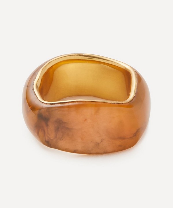 Completedworks - 14ct Gold-Plated Vermeil Silver A Virtuous Circle Tortoise Shell Ring image number null