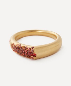 Nada Ghazal - 18ct Gold The Arch Orange Sapphire Ring image number 0